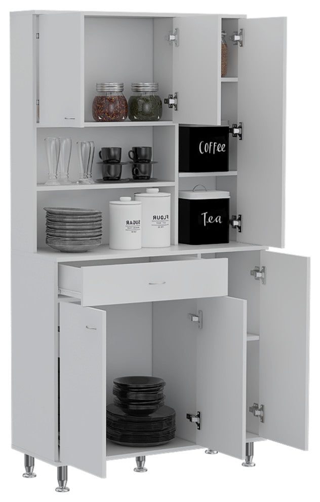 Helis 90" Pantry Cabinet Black Wengue, Black Wengue