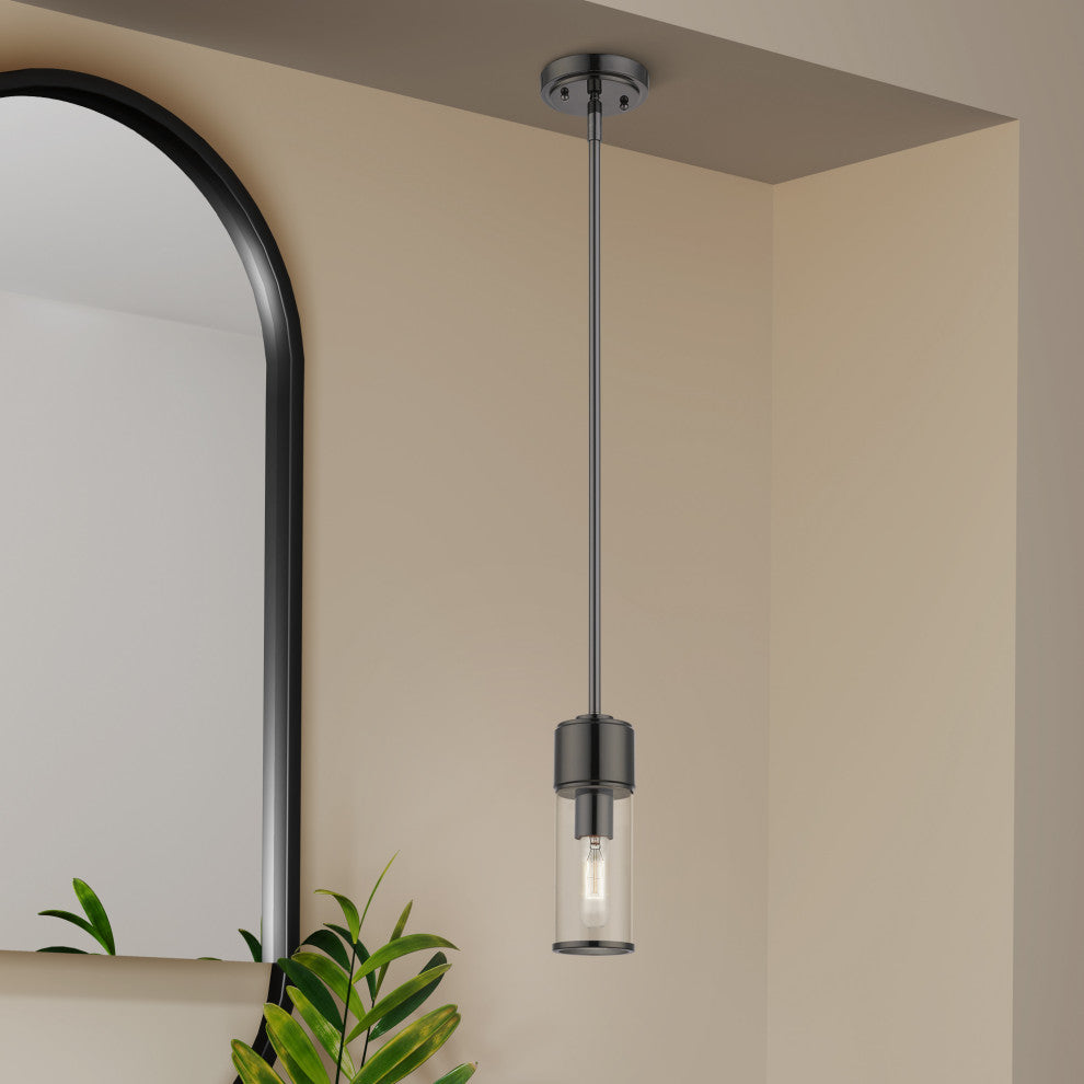 Quincy 1-Light Black Chrome Mini Pendant