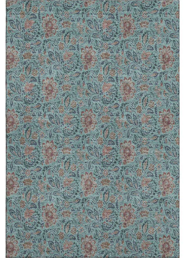 Premium Machine Washable Mayfield AMF660 Teal 8' x 10' Rug