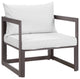 Fortuna Outdoor Patio Armchair, Brown White