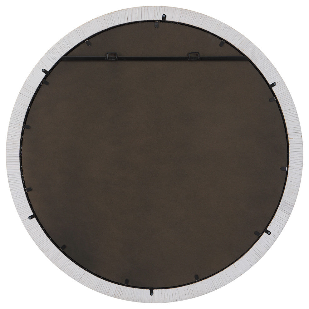 Uttermost Granada Whitewash Round Mirror