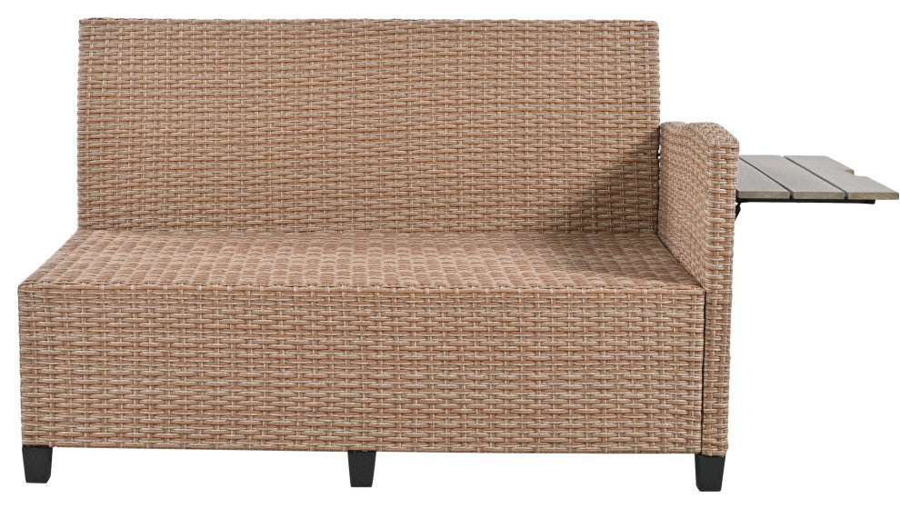 5-Piece Outdoor Wicker Patio Sofa Set, Brown