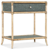 Retreat Wood Pole Rattan Bedside Table in Beige by Hooker Furniture