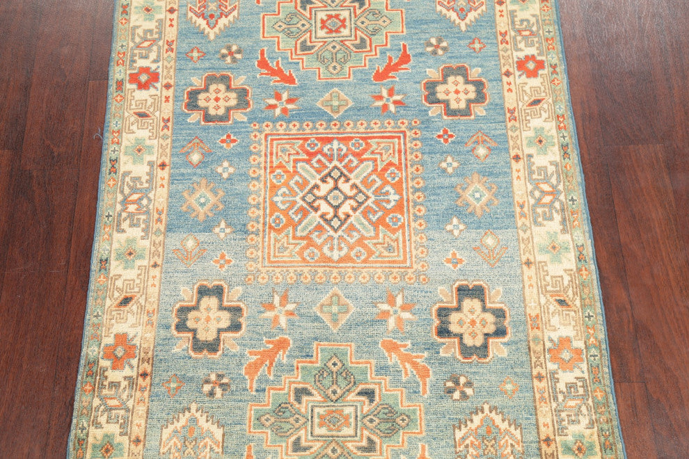 Faded Oriental Traditional Hand Made Pakistani Area Rug, Blue, 5'1"x3'4"