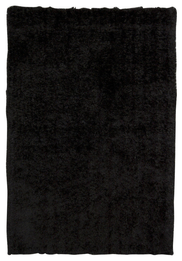 Oyster Contemporary Area Rug, Black, 5'x7'6"