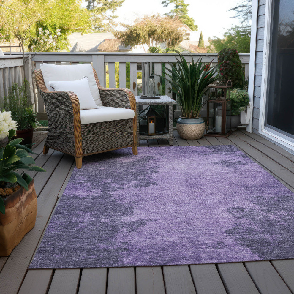 Machine Washable Indoor/Outdoor Chantille ACN1913 Purple 8' x 10' Rug