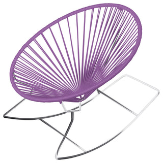 Innit Indoor/Outdoor Handmade Rocker, Orchid Weave, Chrome Frame