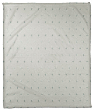 Blue Plus on Blue 50 x 60 Coral Fleece Blanket