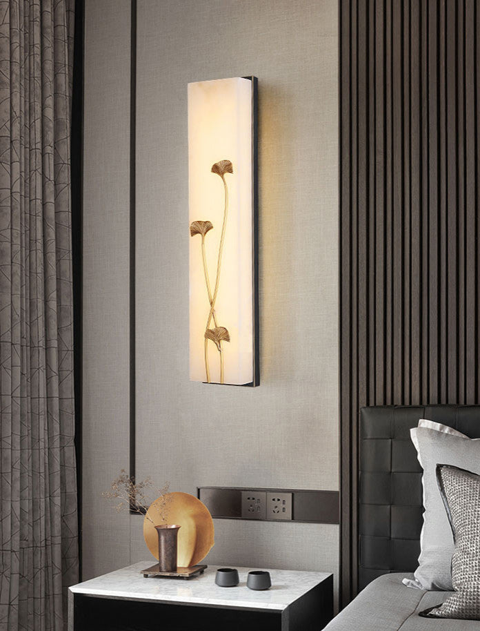 Creative Marble Wall Lamp in Chinese Style for Living Room, Bedroom, Ginkgo