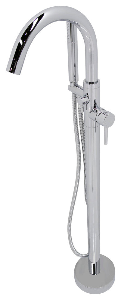 ANZZI Kros Series 2-Handle Freestanding Faucet with Hand Shower, Polished Chrome