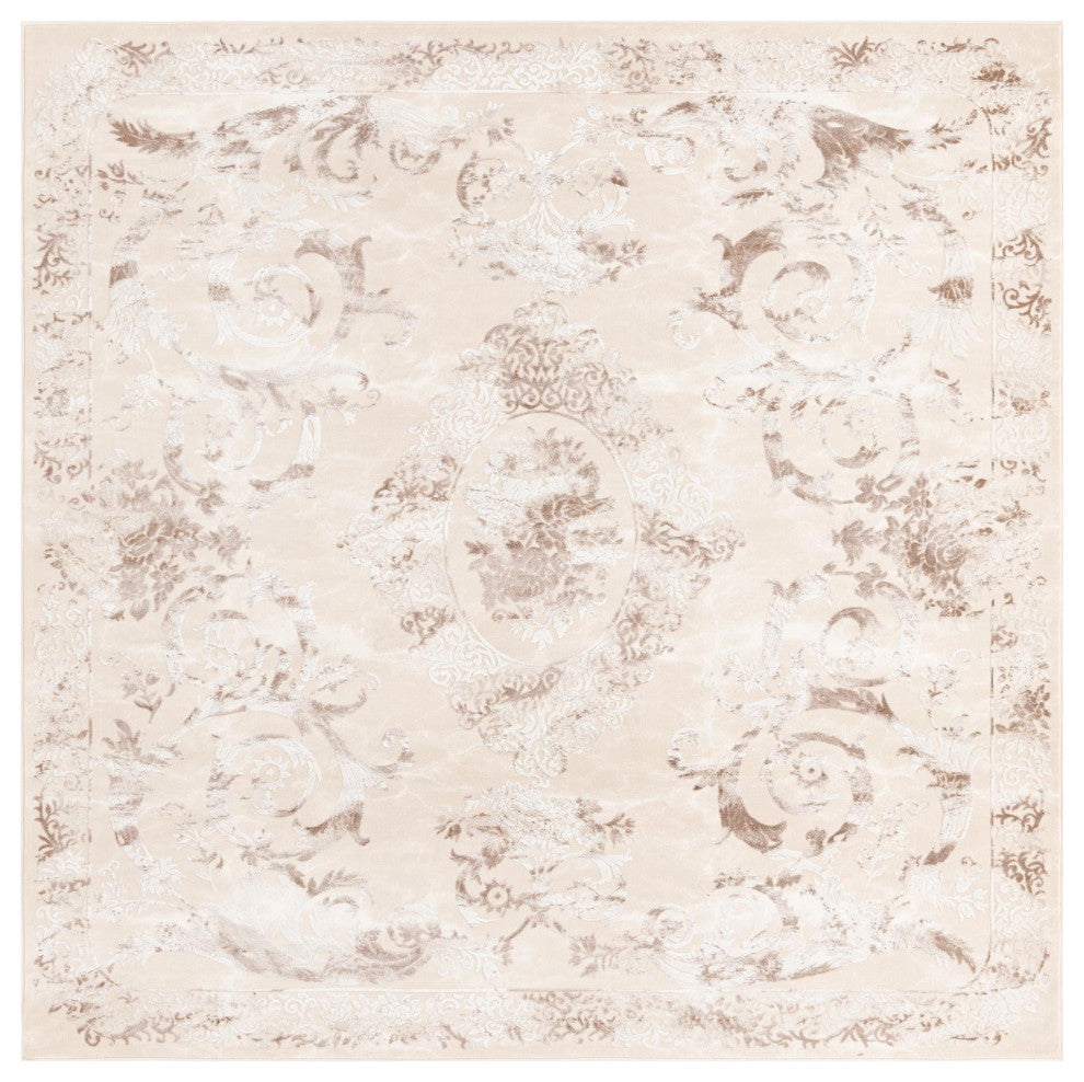 Unique Loom Diana Finsbury Rug, Ivory, 7'10"x7'10" Square