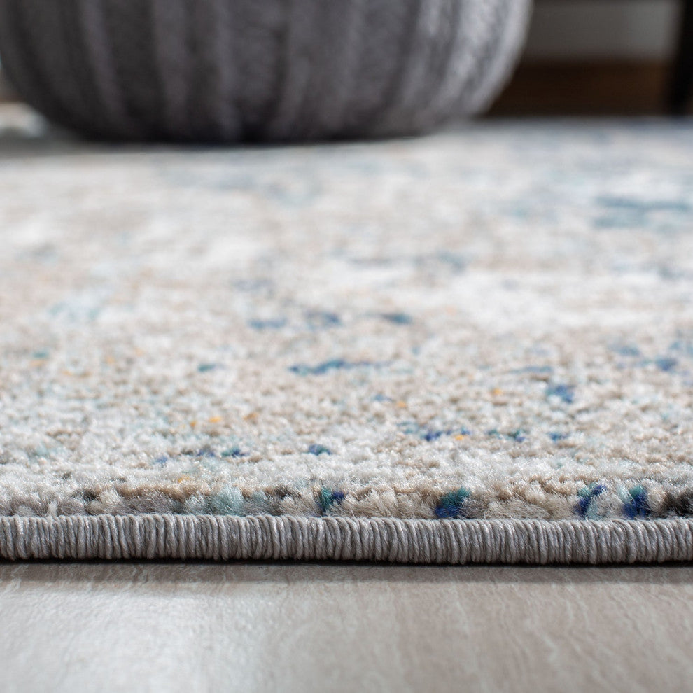 Safavieh Madison Mad460K Organic and Abstract Rug, Gray and Blue, 10'0"x10'0" Square