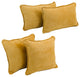 Double-Corded Solid Microsuede Throw Pillows With Inserts, Set of 4, Lemon