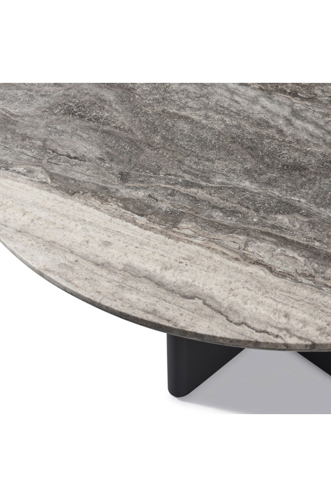 Round Travertine Outdoor Dining Table | Andrew Martin Caicos