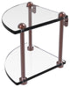 Two-Tier Corner Glass Shelf, Antique Copper