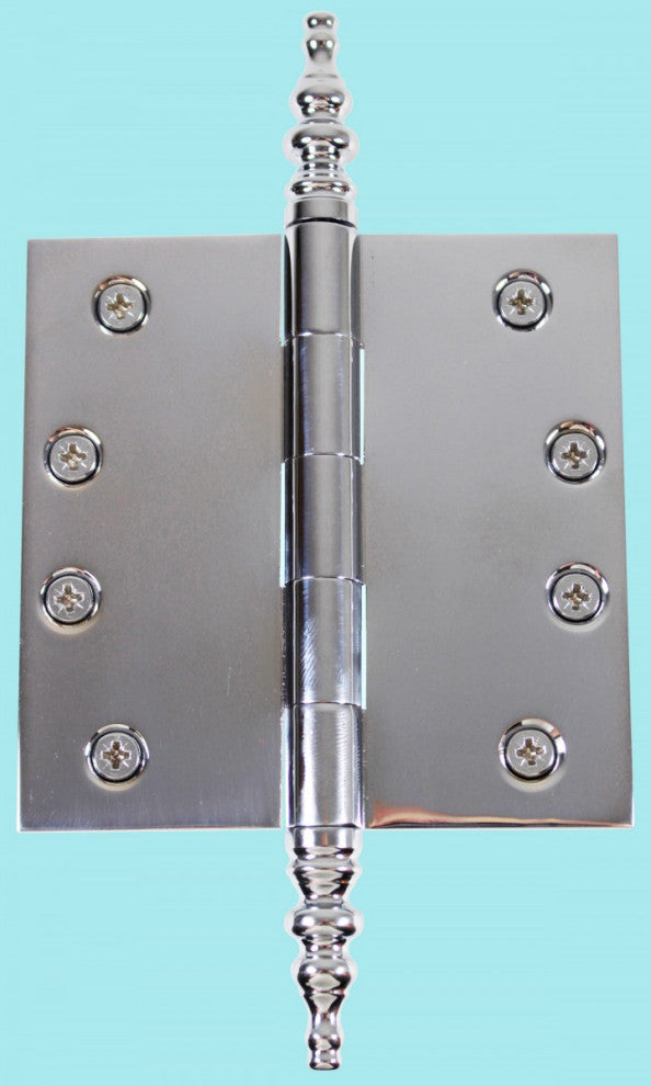 Chrome Solid Brass Cabinet Hinge Temple Tip 4" |
