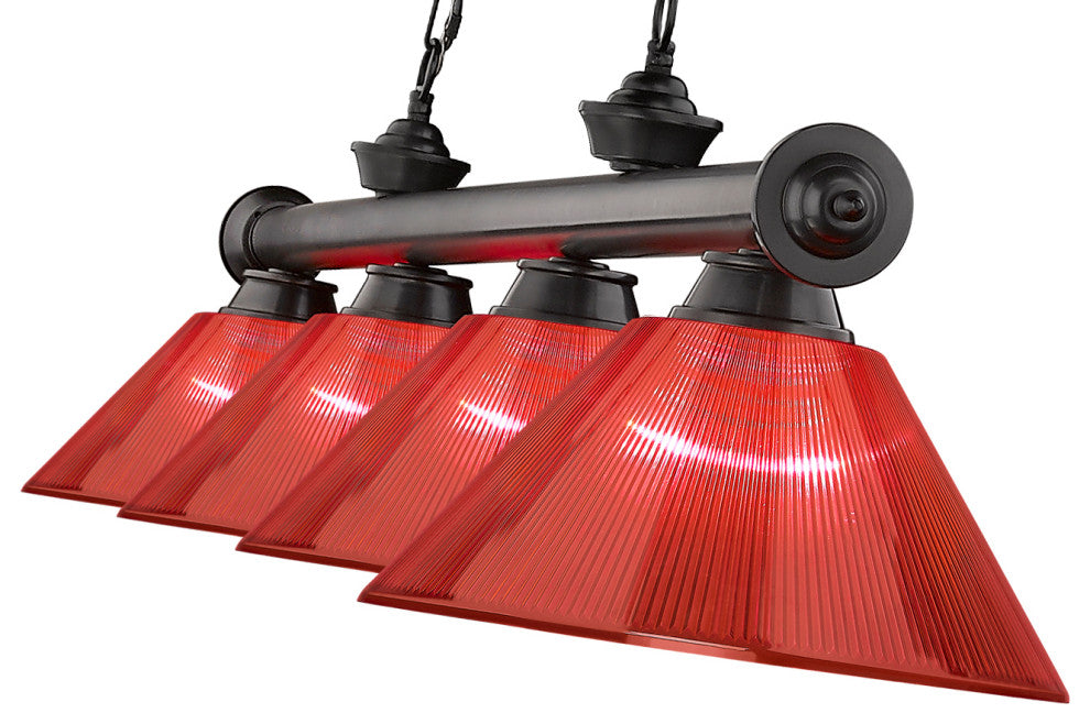 Zlite 2306-4BP-ARBG 4-Light Billiard, Burgundy