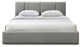 Omax Decor Venice Modern Fabric Upholstered Platform Bed, Grey Boucle, King