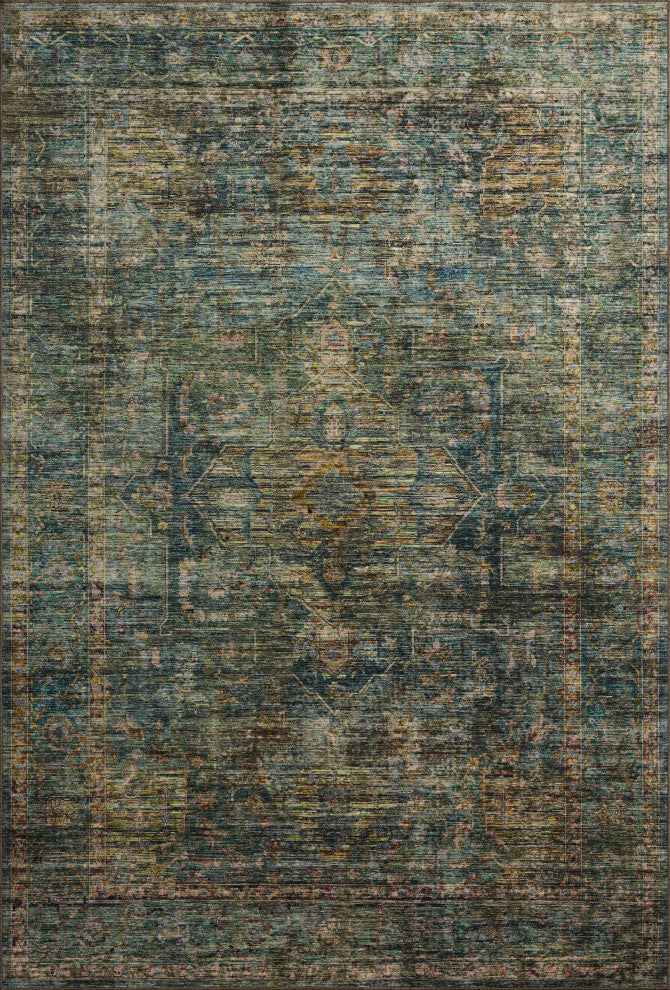 Loloi Washable Anniston Lagoon/Multi Rug, 6'x6' Round
