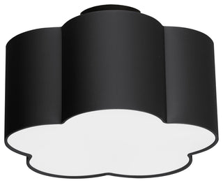 Black Contemporary Flush Mount With Matte Black Metal