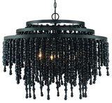 Crystorama Lighting Group POP-A5076 Poppy 6 Light 27"W Beaded - Matte Black