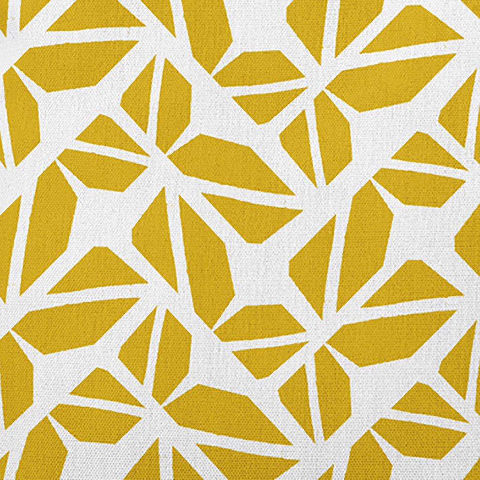 Kaleidoscope Graffiti Accent Pillow, Mustard, 26"x26"