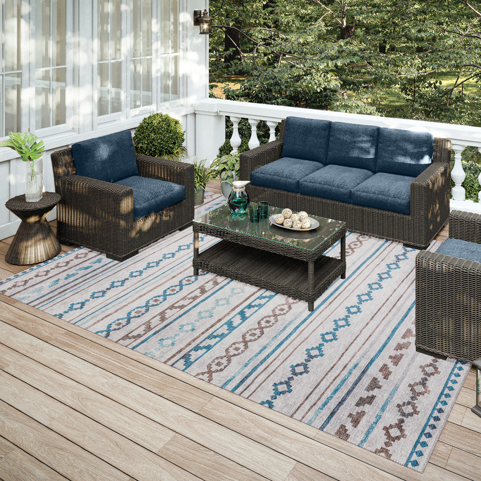 Indoor/Outdoor Sedona SN10 Tin Machine Washable 5' x 7'6" Rug