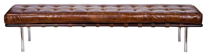 Tufted Gallery Bench, Cigar