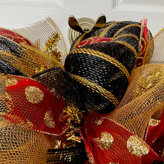 We Wish You A Merry Christmas Handmade Deco Mesh Wreath