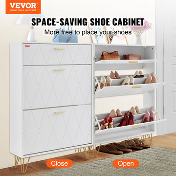 VEVOR Shoe Cabinet with 3 Flip Drawers Shoe Storage Cabinet for Entryway Hallway