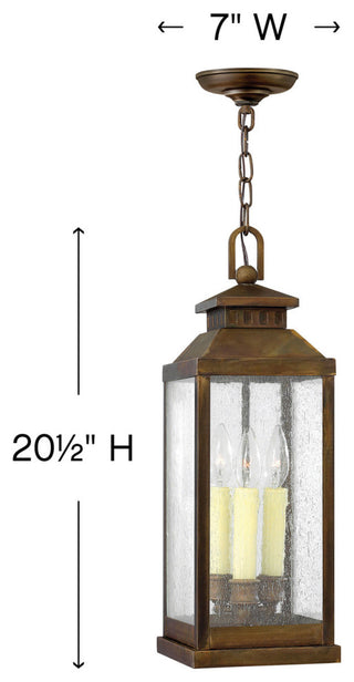 Hinkley Lighting 1182 Revere 3 Light 7"W Heritage Outdoor Mini - Blackened