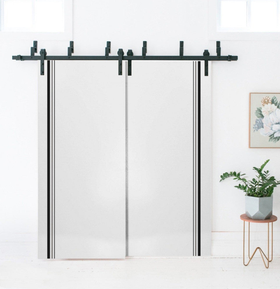 Slab Barn Door Panel 24 x 80 | Planum 0011 White Silk with  | Sturdy Finished