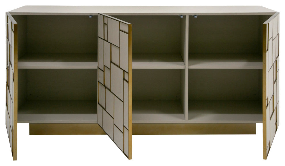 Modrest Auer Mid-Century Modern Cream Ash + Gold Buffet