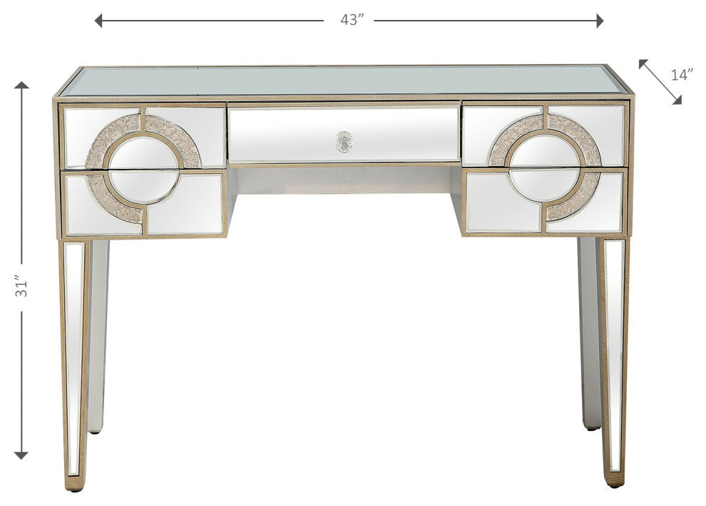 Antiqued Crystal Console Table