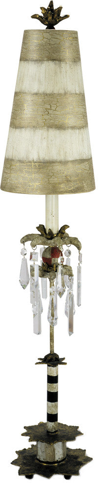 Birdland 1 Light Table Lamp in Black And Putty With Gold Leaf
