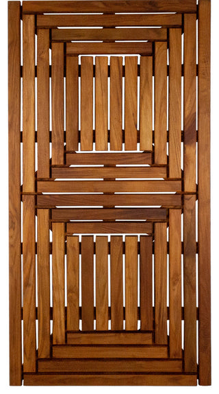 Nordic Style Oiled Teak Double Framed Shower/Bath Mat 39"x19"