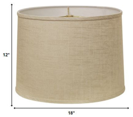 18" Light Wheat Throwback Drum Linen Lampshade