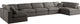Plush Velvet / Down Standard Comfort 7-Piece U-Shaped Modular Sectional, Grey