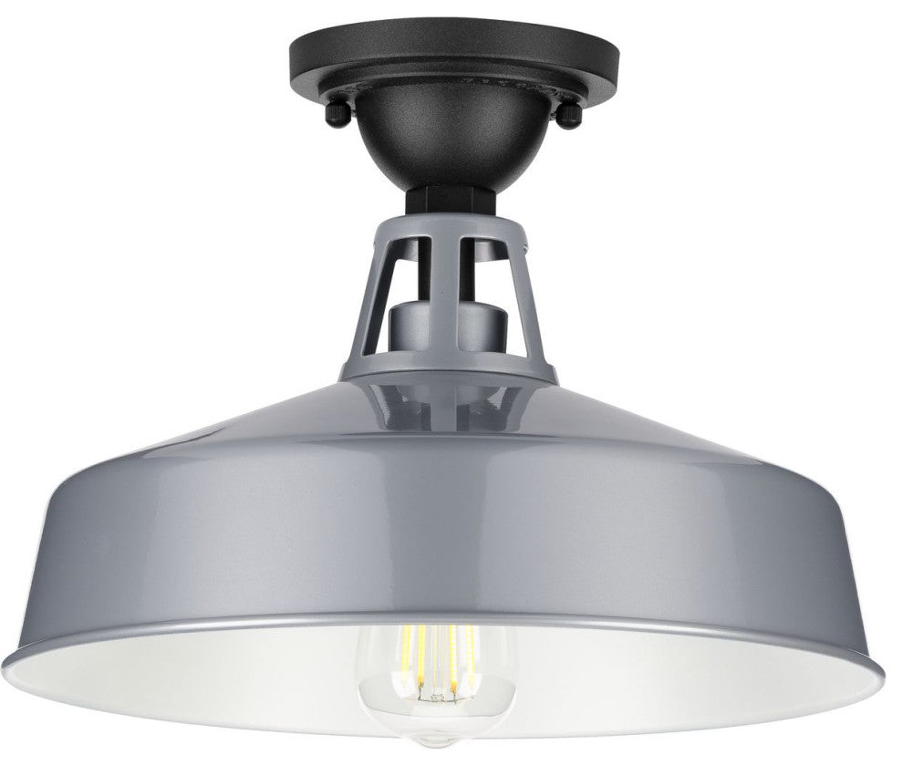Cedar Springs Collection Metallic Gray 1-Light Semi-Flush Mount
