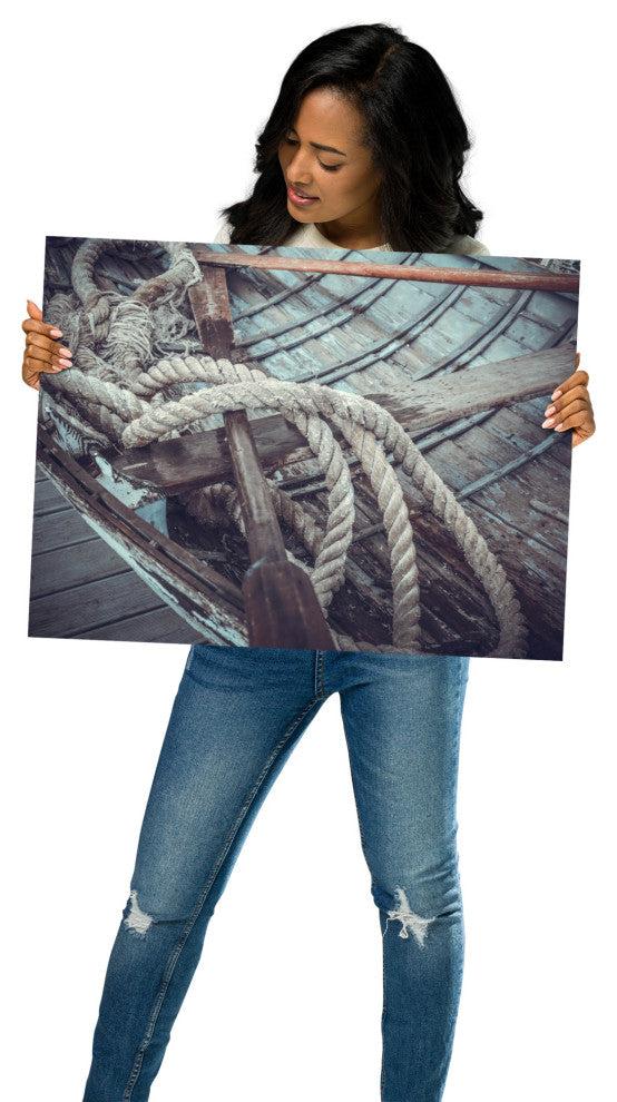 Vintage Boat Oars and Ropes Nautical Photo Loose Wall Art Prints, 18" X 24"