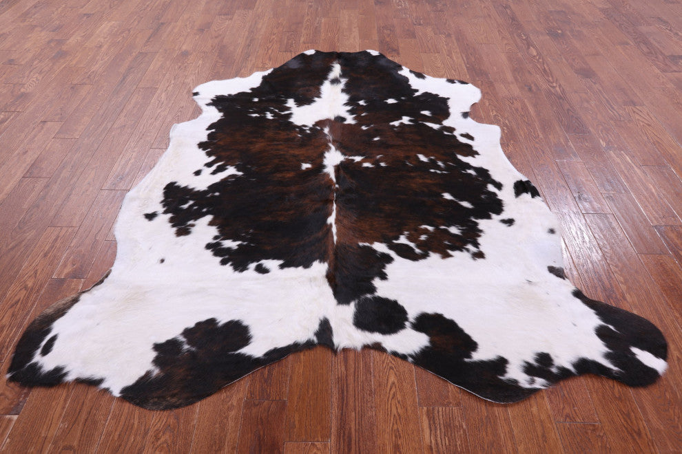 7' 0" X 6' 10" Tricolor Natural Cowhide Rug C2286