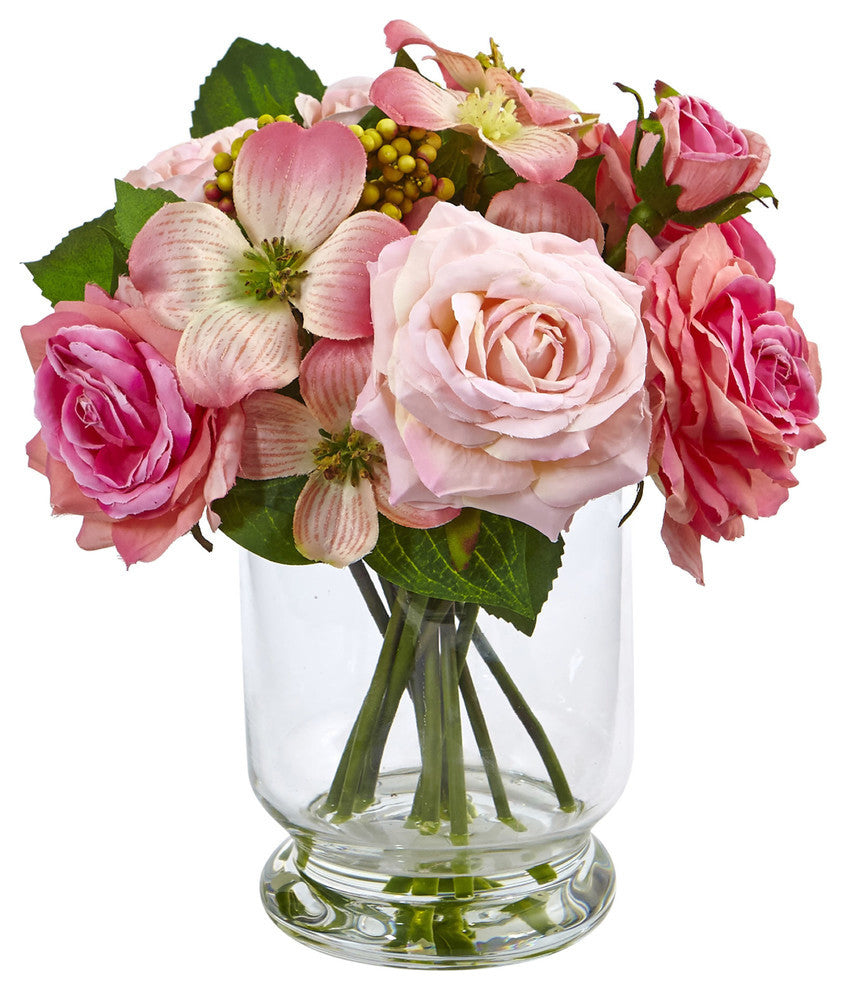 10" Rose And Berry Arrangement