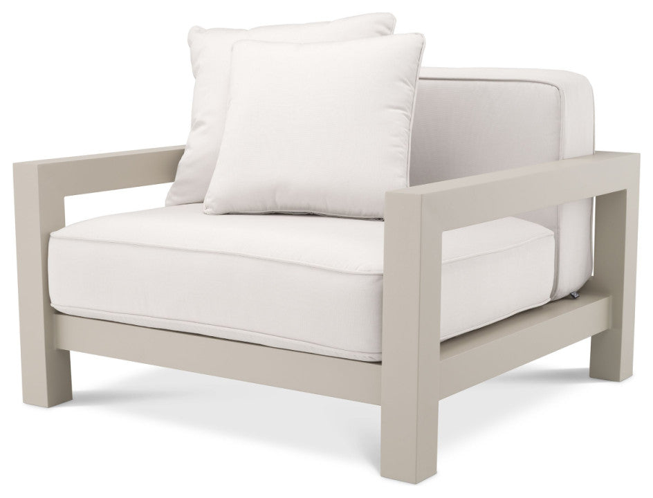 Beige Sunbrella Outdoor Lounge Chair , Eichholtz Cap-Antibes