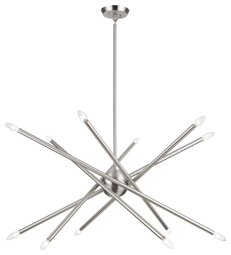 Soho 12-Light Brushed Nickel Large Chandelier