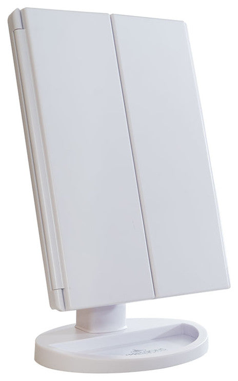 Touch 3.0 Trifold Dimmable LED Makeup Mirror, White