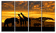 Giraffes and Elephant and Rhino, African Canvas Art Print, 48"x28", 4 Panels