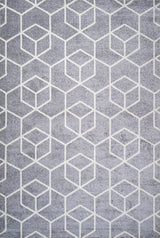 Tumbling Blocks Modern Geometric Light Gray/White 3'x5' Area Rug