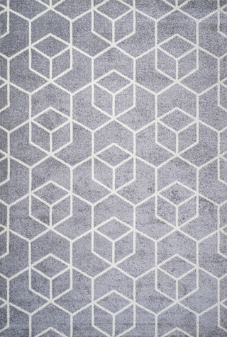 Tumbling Blocks Modern Geometric Light Gray/White 3'x5' Area Rug