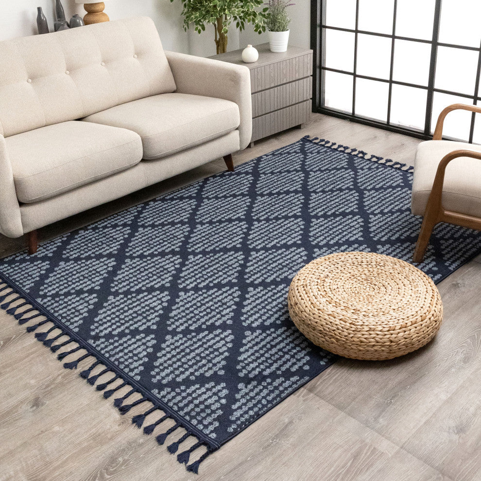 Arbor Trellis Area Rug, Dark Blue, 5''3"x7''3"