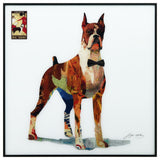 "The Boxer" Printed Dog Wall Art With Black Anodized Aluminum Frame